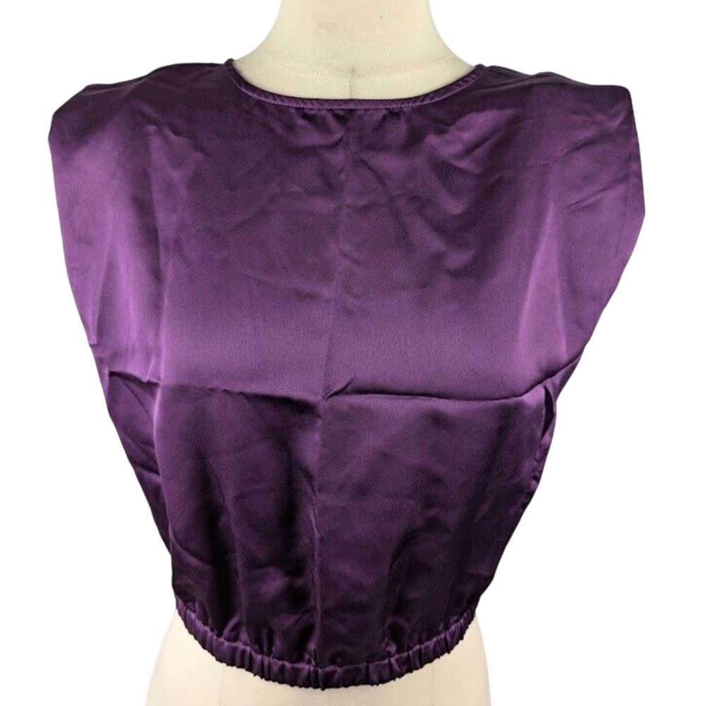 And Now This Women's Satin Top Plum Size S Shell